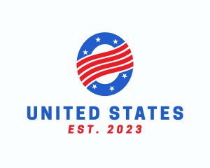 States - USA Flag Letter O logo design