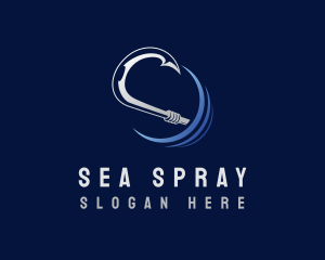 Marine Fishing Hook logo design