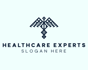 Healthcare Caduceus Wing logo design