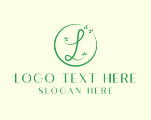 Wellness - Green Vines Letter L logo design