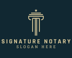 Yellow Column Notary  logo design