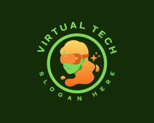 Virtual - Virtual Gamer Girl logo design