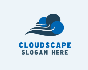 Cloud Swoosh Wind logo design