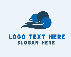 Website - Cloud Swoosh Wind logo design