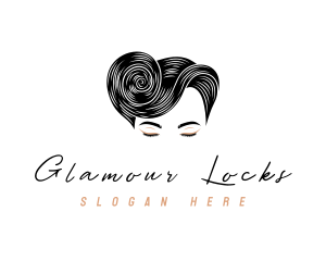 Wig - Beauty Woman Cosmetics logo design