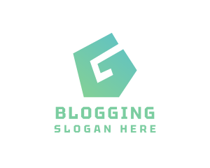 Shape - Green Polygon G logo design