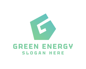 Green Polygon G logo design