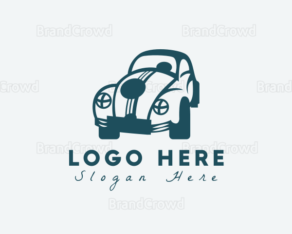 Quirky Hipster Beetle Car Logo