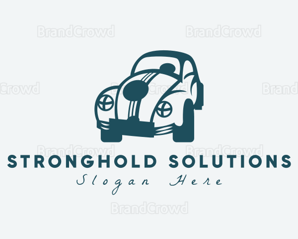 Quirky Hipster Beetle Car Logo