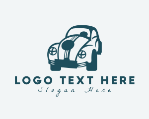 Classic Car - Quirky Hipster Beetle Car logo design