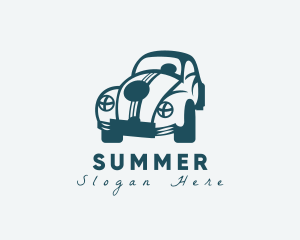 Quirky Hipster Beetle Car Logo