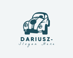 Quirky Hipster Beetle Car Logo