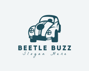 Quirky Hipster Beetle Car logo design