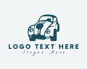 Quirky Hipster Beetle Car Logo