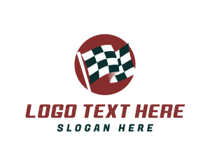 Drag Race - Car Racing Flag logo design