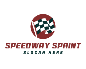 Car Racing Flag logo design