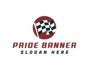 Car Racing Flag logo design