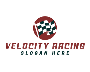 Car Racing Flag logo design