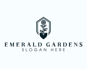 Flower Gardening Shovel logo design