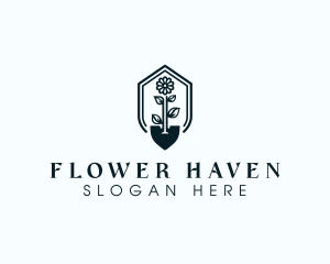 Flower Gardening Shovel logo design