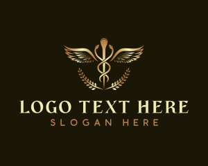 Hospital - Caduceus Wings Health logo design