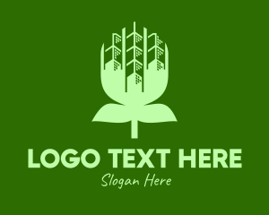 Wheat - Green Flower Cityscape logo design
