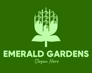 Green Flower Cityscape logo design