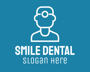 Blue Monoline Dentist  logo design