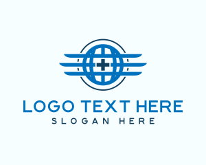 Global - Medical Cross Globe logo design