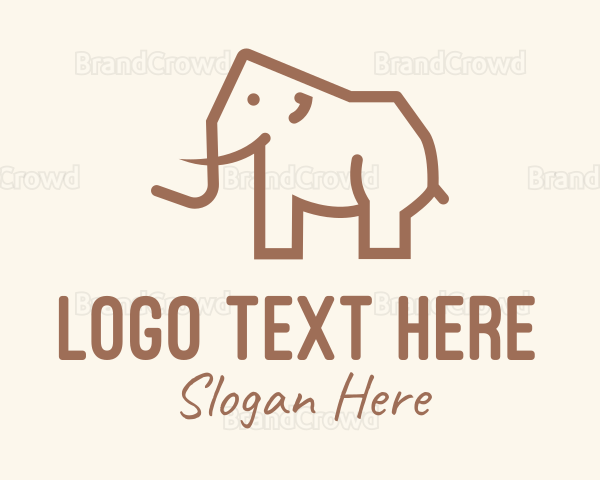 Brown Mammoth Elephant Logo