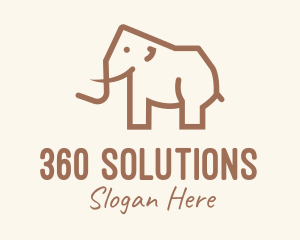 Brown Mammoth Elephant logo design