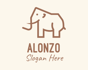 Brown Mammoth Elephant logo design