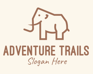 Brown Mammoth Elephant logo design