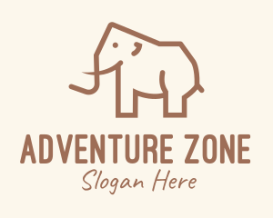 Brown Mammoth Elephant logo design