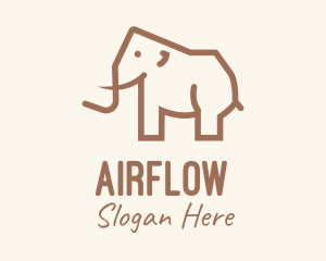 Brown Mammoth Elephant logo design