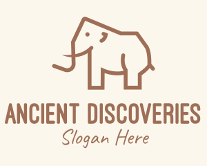 Brown Mammoth Elephant logo design