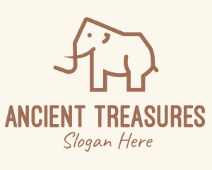 Brown Mammoth Elephant logo design