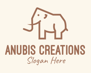 Brown Mammoth Elephant logo design