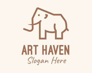 Brown Mammoth Elephant logo design