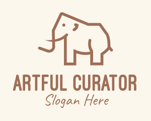 Brown Mammoth Elephant logo design