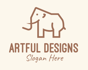 Brown Mammoth Elephant logo design