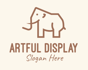 Brown Mammoth Elephant logo design