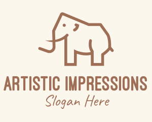 Brown Mammoth Elephant logo design