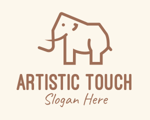 Brown Mammoth Elephant logo design