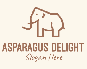 Brown Mammoth Elephant logo design