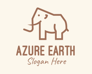 Brown Mammoth Elephant logo design