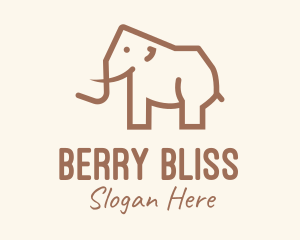 Brown Mammoth Elephant logo design