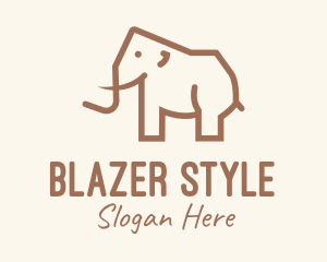 Brown Mammoth Elephant logo design