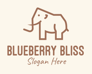 Brown Mammoth Elephant logo design