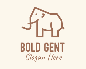 Brown Mammoth Elephant logo design